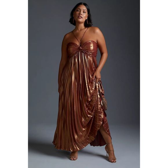 Anthropologie Plissé Halter Dress - Picture 7 of 11